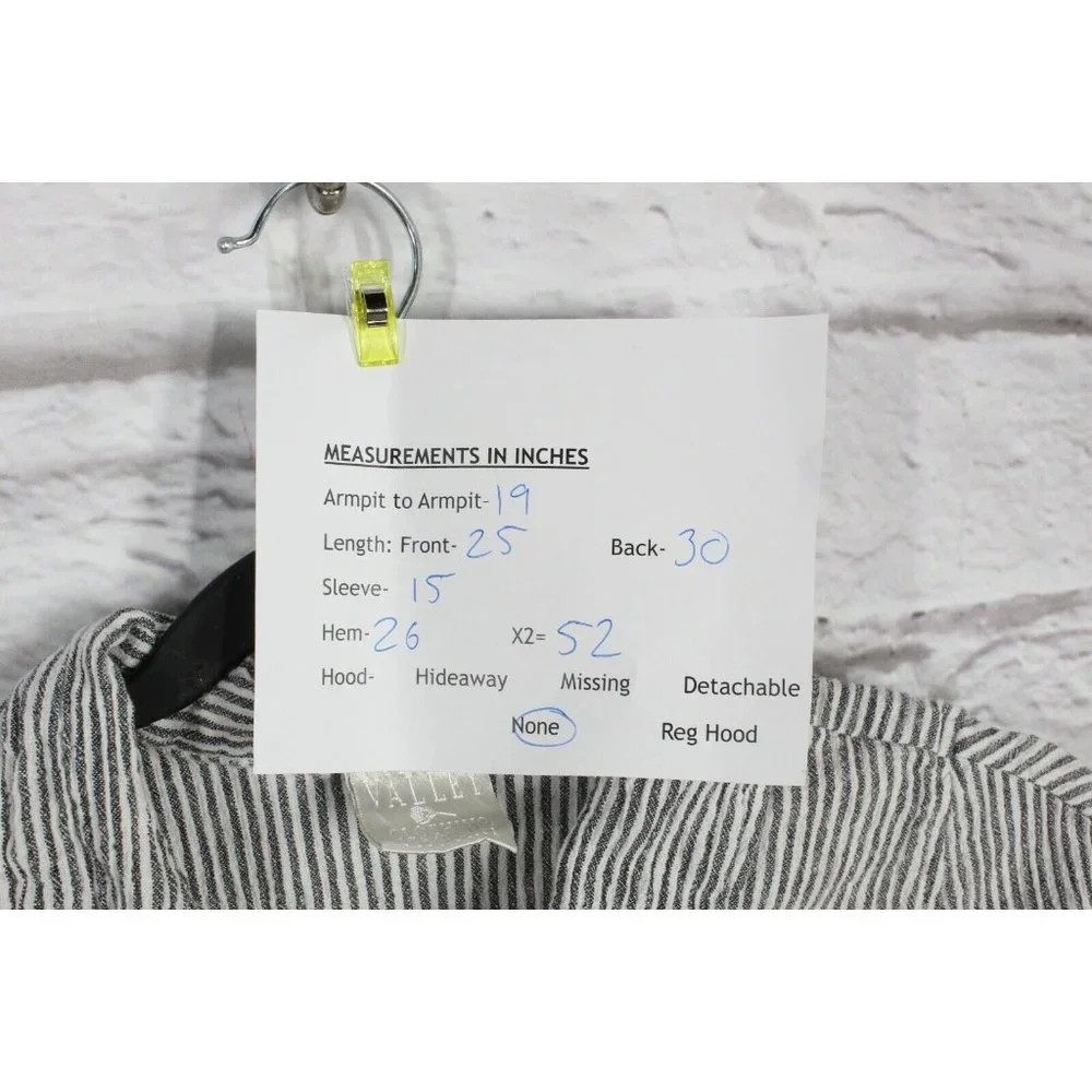 Vintage Mill Valley Black Pinstriped Linen Tops Size S - Picture 9 of 9